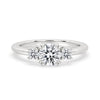 Double Prong Engagement Ring featuring a round cut diamond in white gold.
