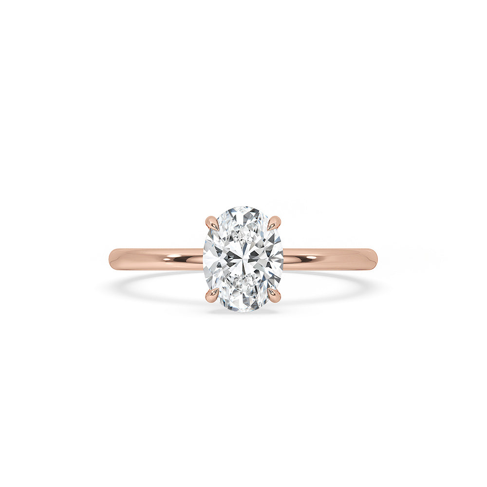 Oval Shaped Diamond Engagement Ring in Solitaire Setting