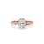 Oval cut diamond ring in a prong setting.