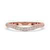 Stackable Wedding Band made with round cut diamond band in rose gold band design.
