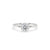Round cut diamond engagement ring placed in a velvet box.