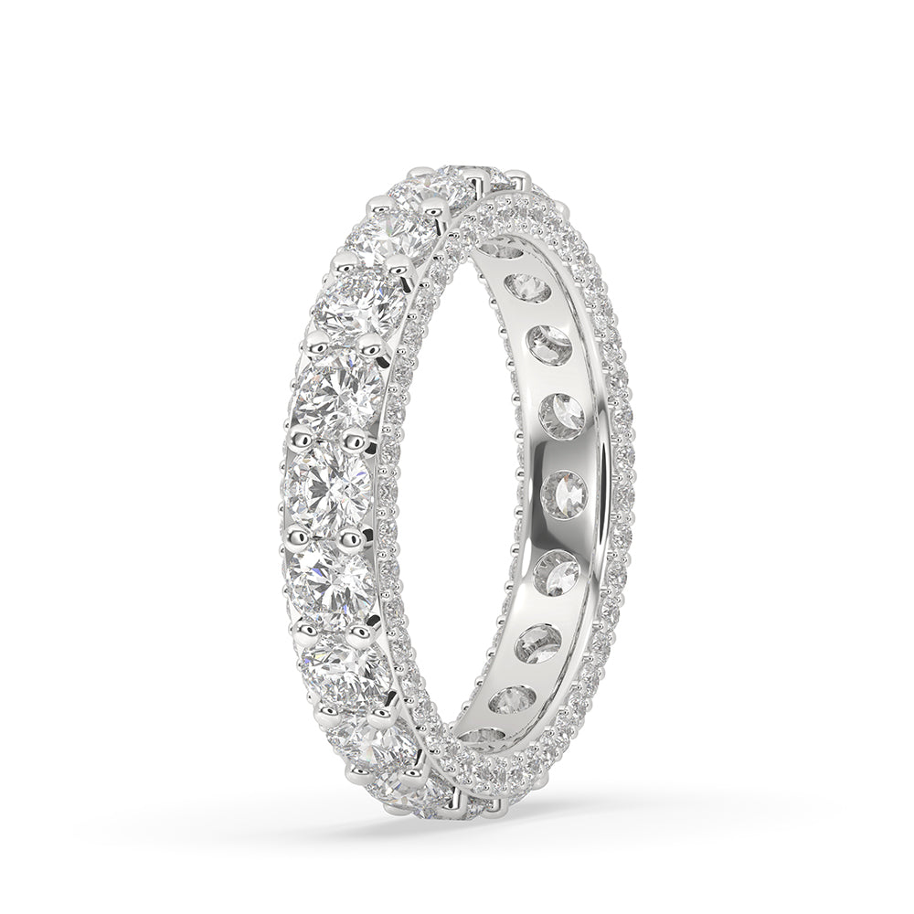 White gold band with custom wedding band details.
