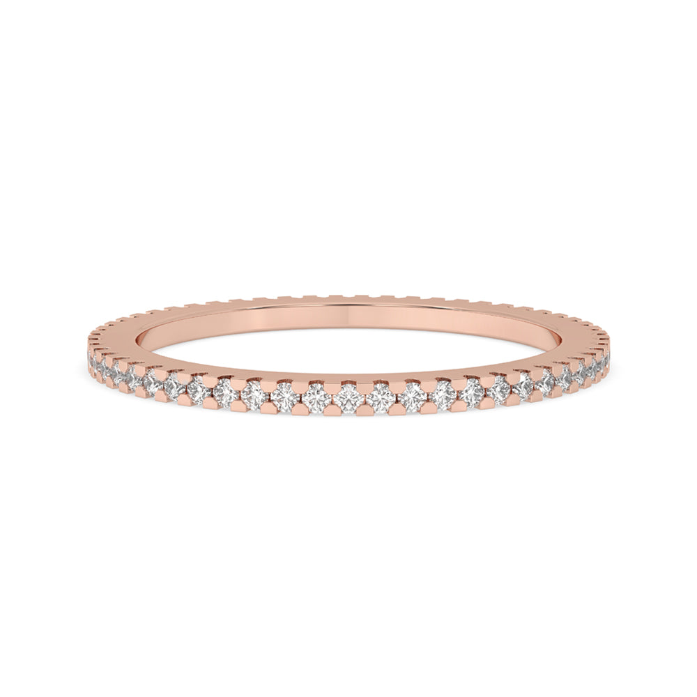 Round diamond wedding band crafted with precision, offering timeless elegance for any occasion.