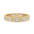 Bezel Set Diamond Band crafted in yellow gold band with a modern east to west band layout.
