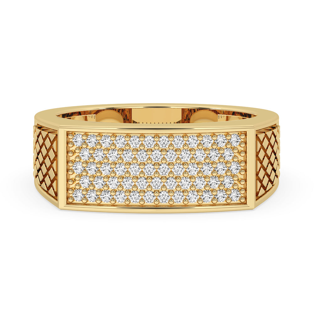 Mens Pave Wedding Band with Multi Row Diamond Band.