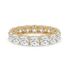Cushion Cut Diamond Band with full eternity design in yellow gold.
