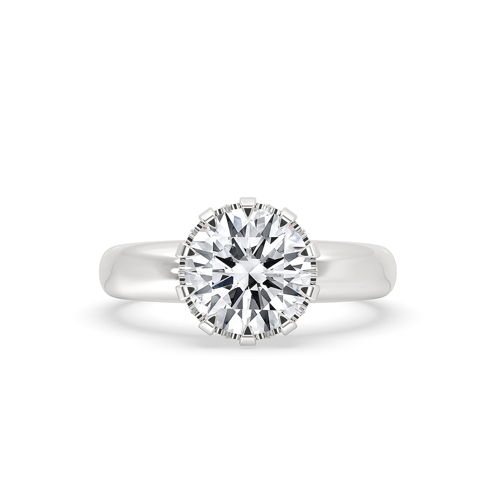 Old European cut diamond ring in a classic solitaire setting.