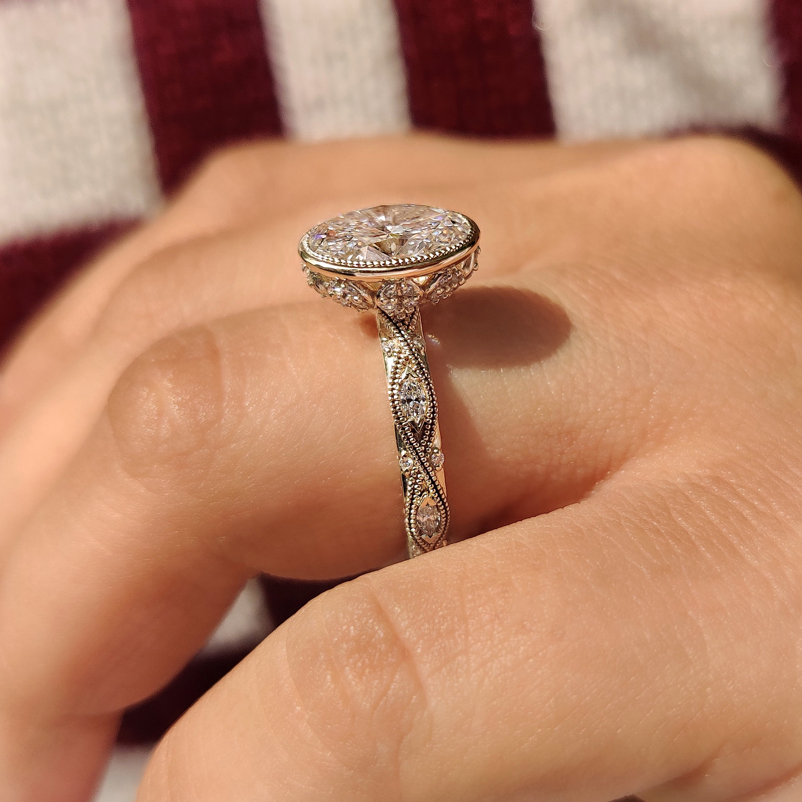 Handmade bezel engagement ring
