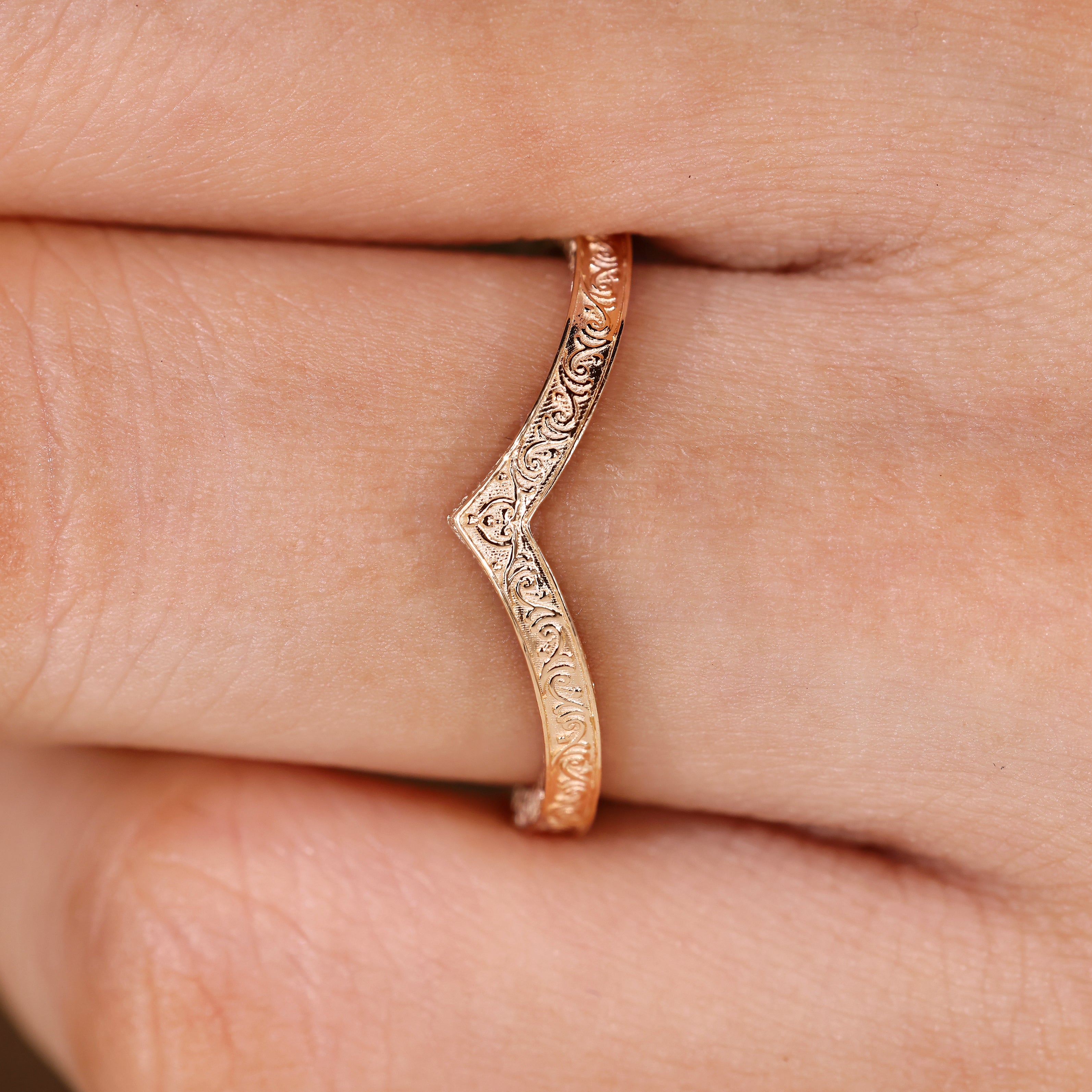 Handmade marquise diamond ring with tulip setting accents details
