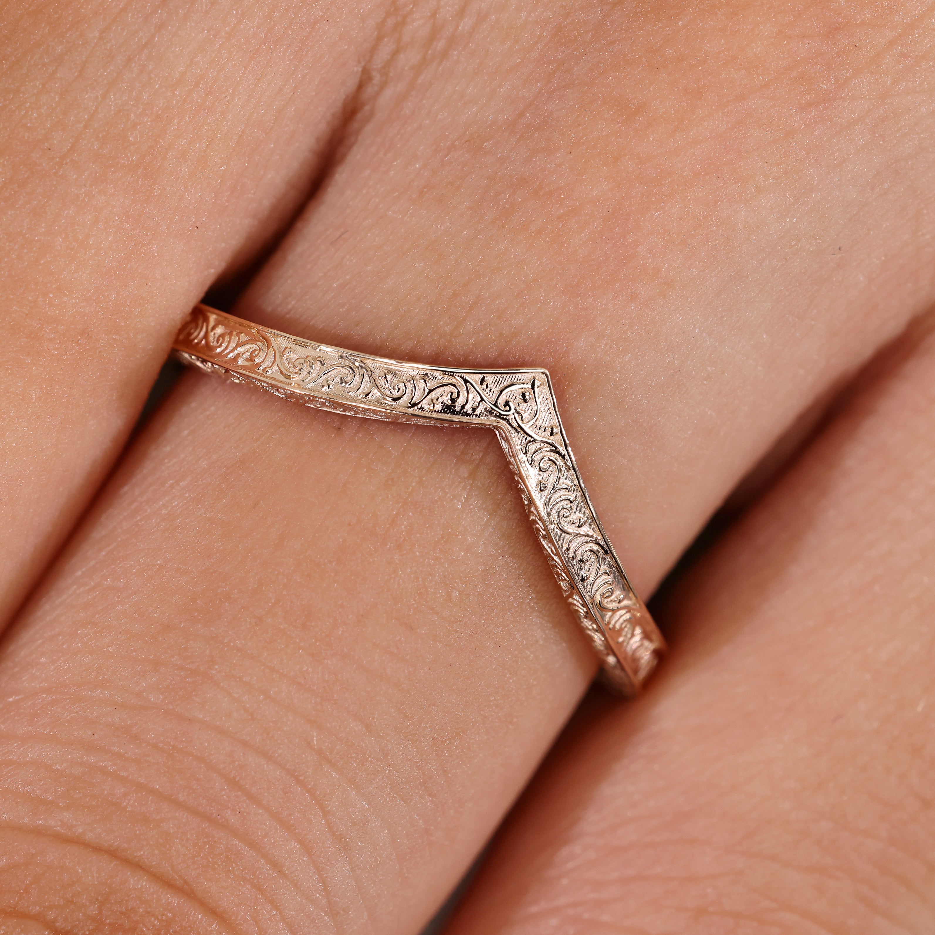 Marquise diamond ring with split shank and tulip setting

