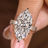 Marquise Diamond Ring with hidden halo style
