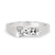 Elegant Tapered Baguette Engagement Ring in white gold with a brilliant round-cut center stone.