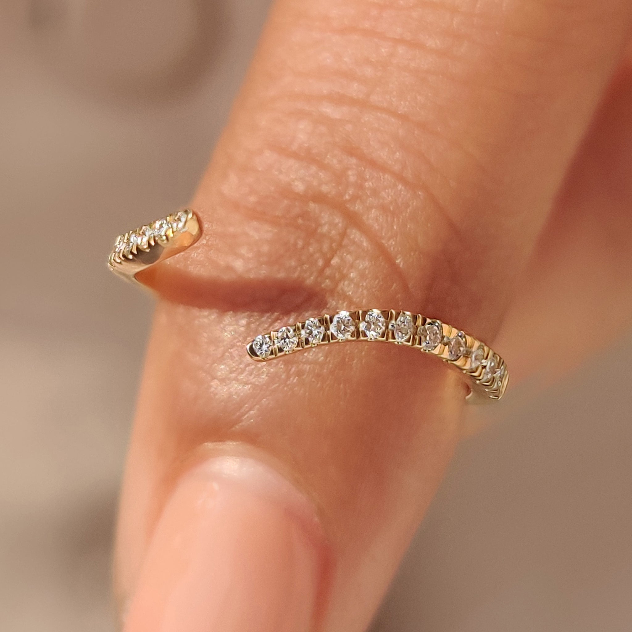 Shop Round Diamond Stackable Open Gap Wedding Band Shop Round Diamond Stackable Open Gap Wedding Band