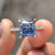 Royal Dark Blue Princess Cut Engagement Ring