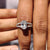 Oval shaped engagement ring with timeless elegance.
