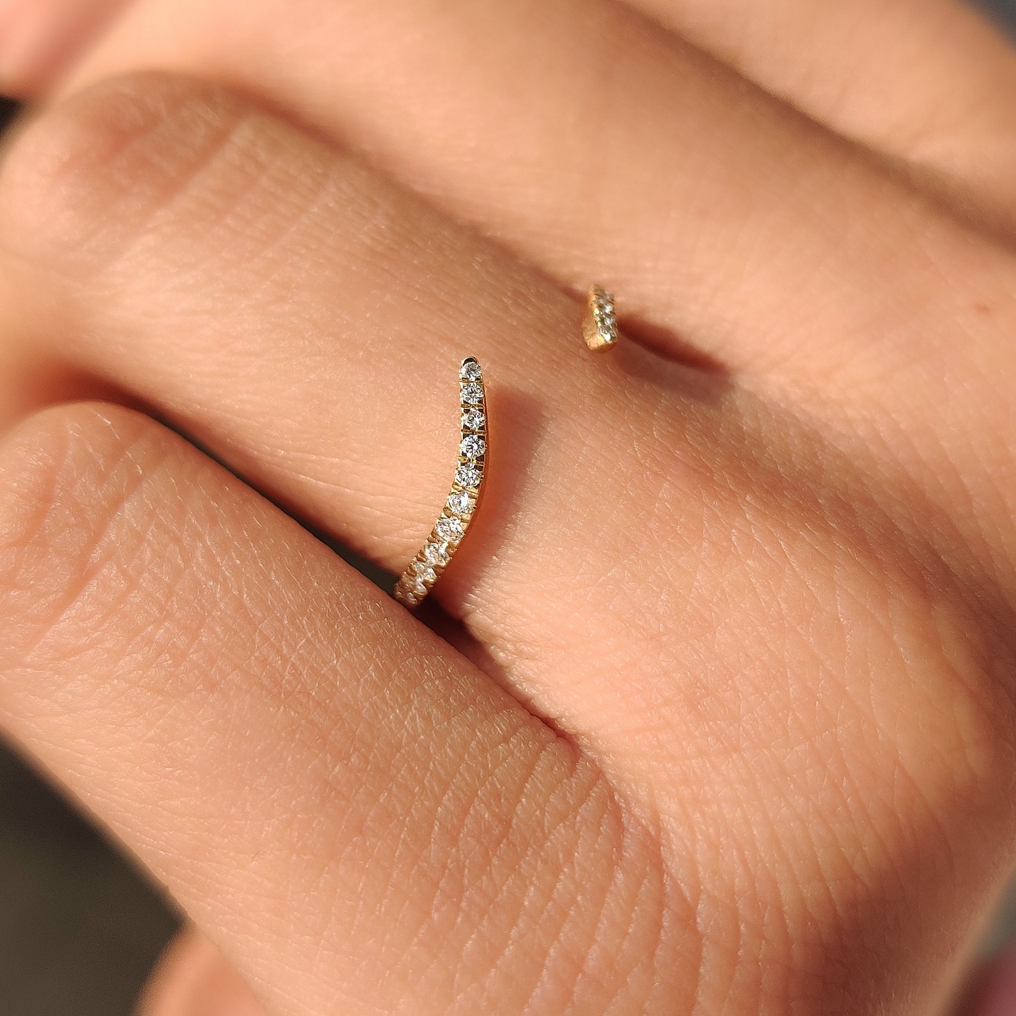 Open gap wedding band by Carat Diamonds with half eternity style
