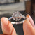 Halo ring featuring a stunning moissanite center.
