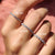Round cut wedding band offers a smooth and balanced look.
