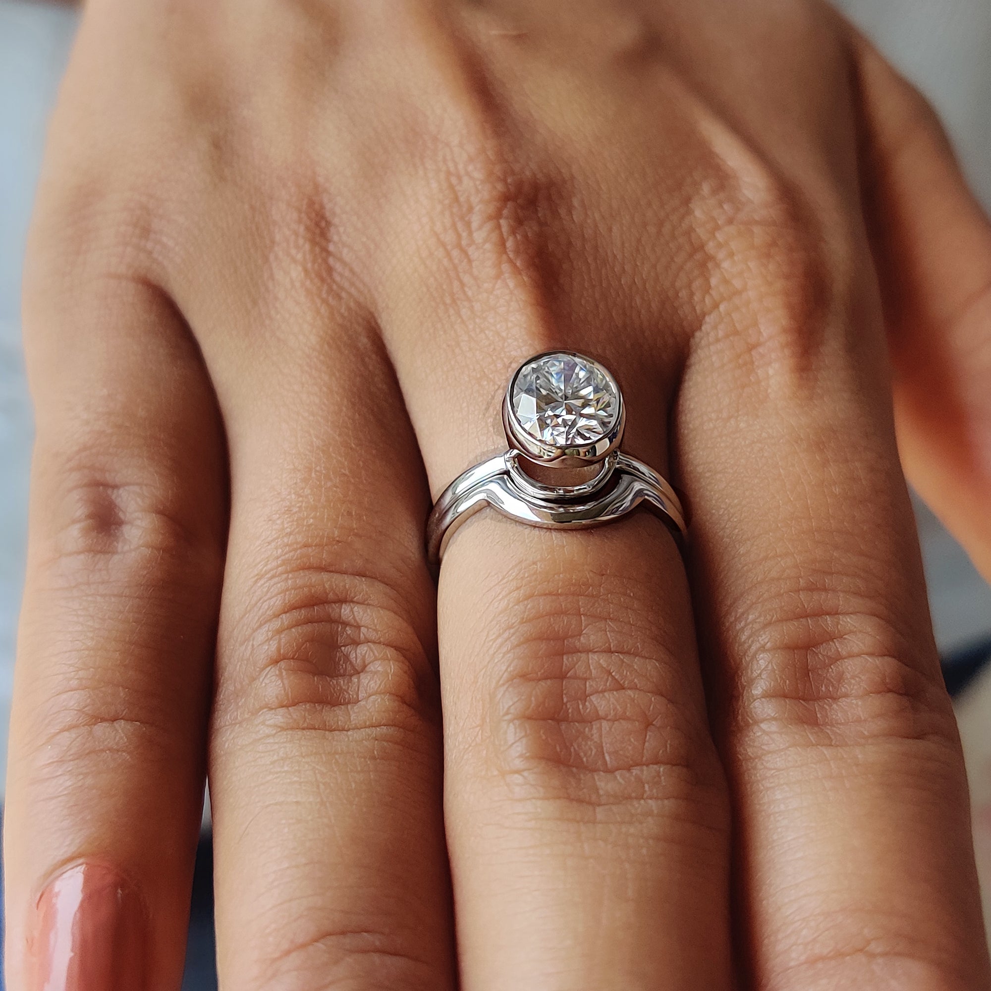 Bezel Set Wedding Band