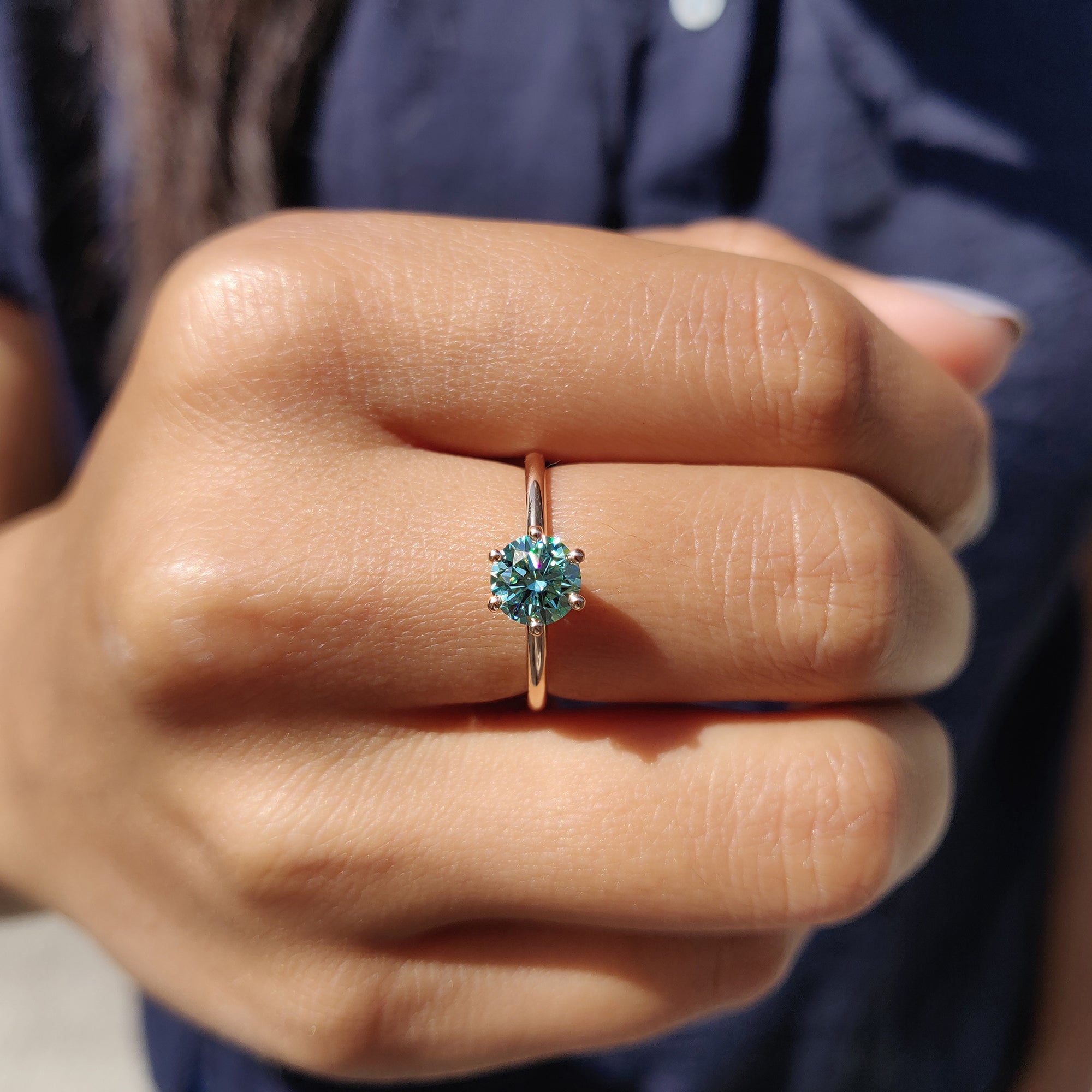 A prong set ring offers an elegant way to showcase the center gem.
