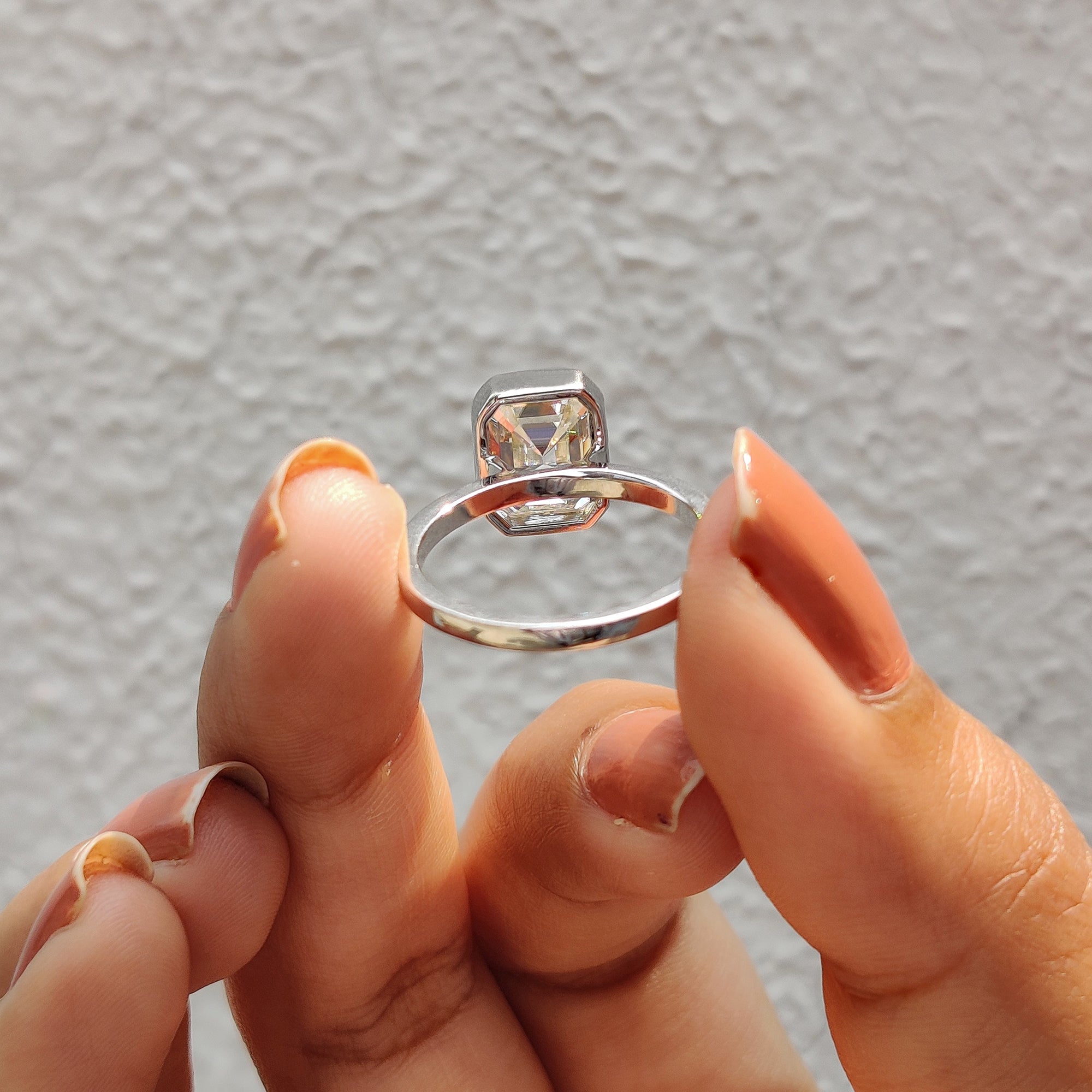 This emerald cut custom engagement ring is stunning.