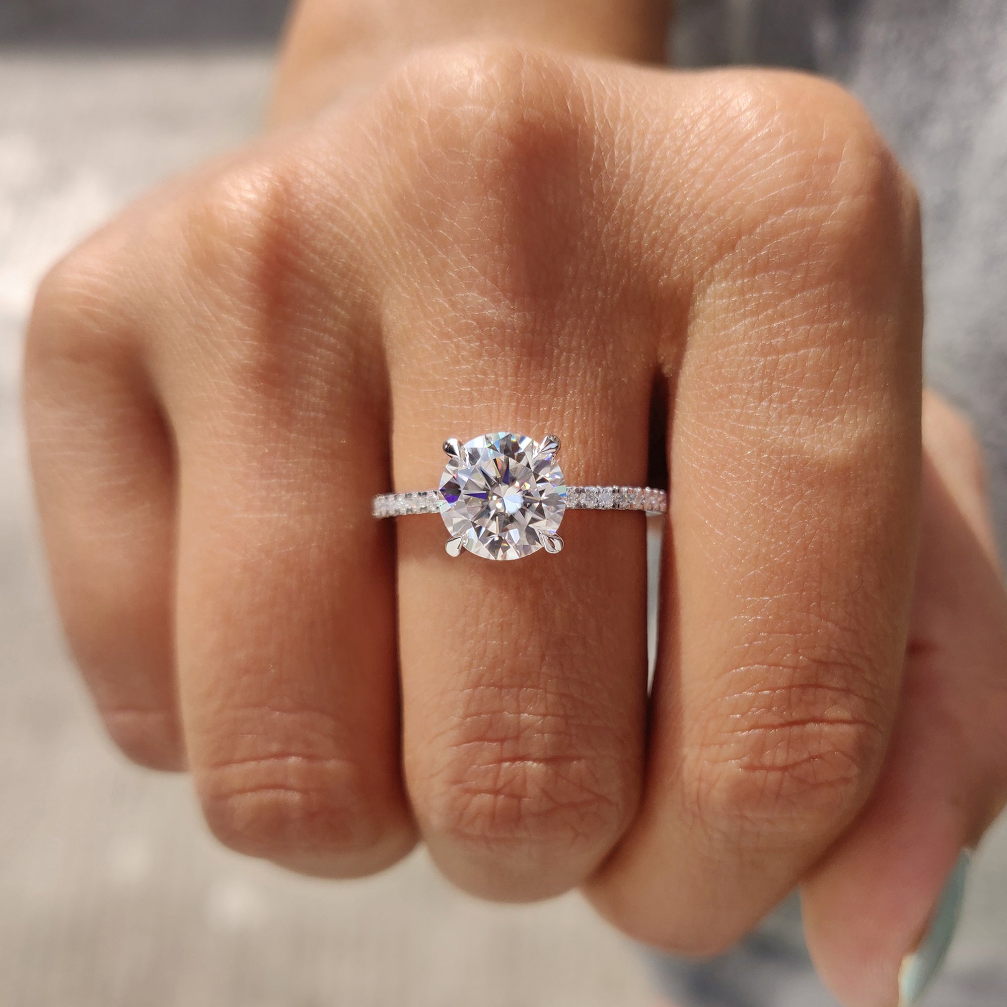 Pave setting ring designed to enhance brilliance and elegance.