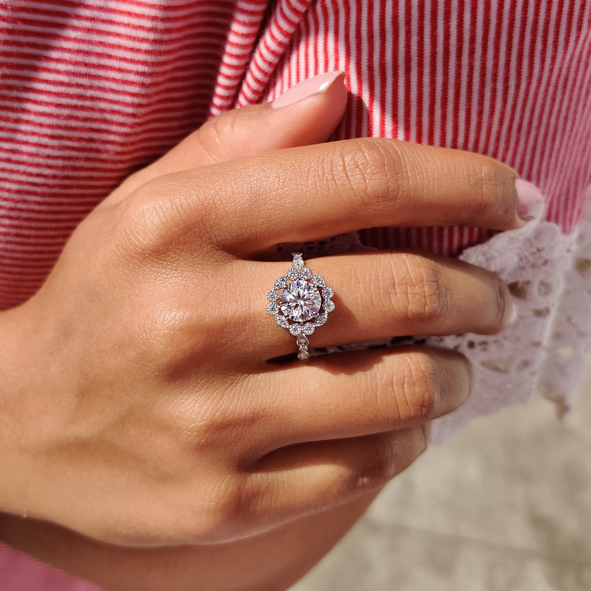 pave setting with moissanite accents.
