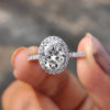 This hidden halo engagement ring features a secret sparkle beneath the center stone.
