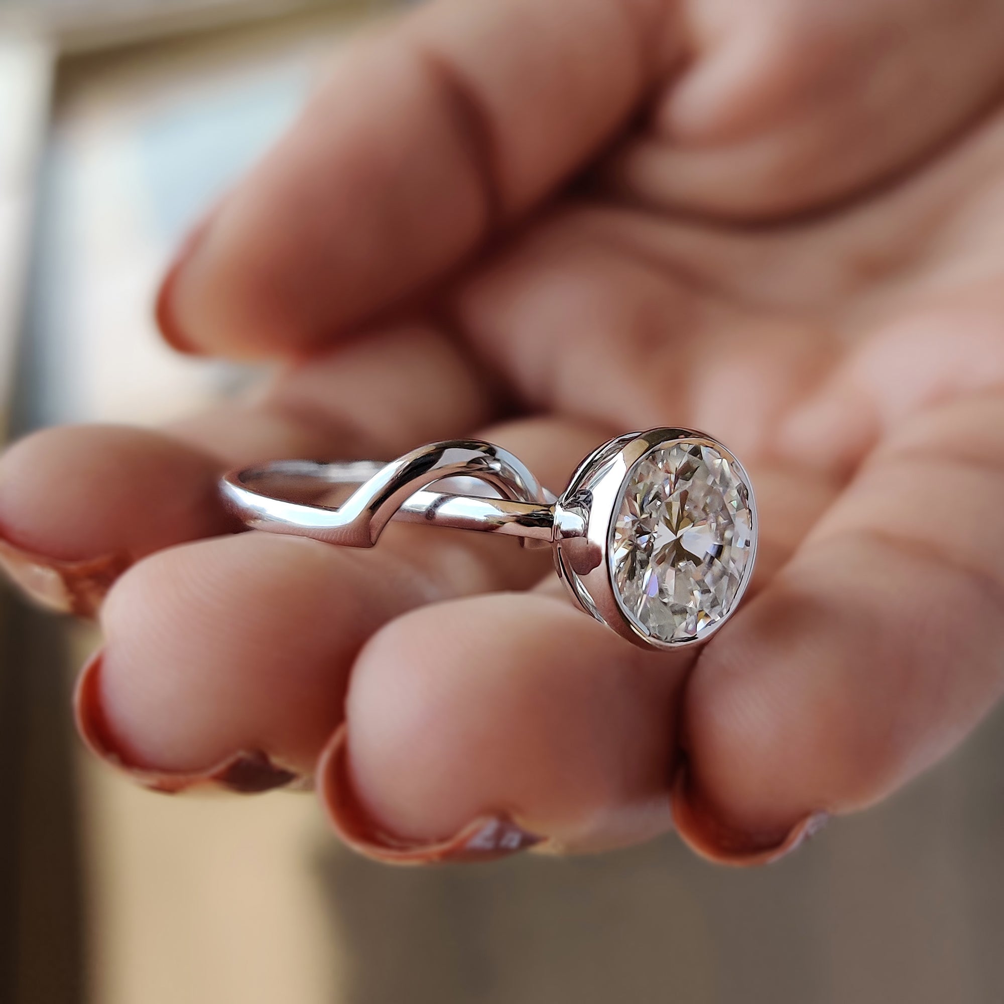 Oval Moissanite Ring
