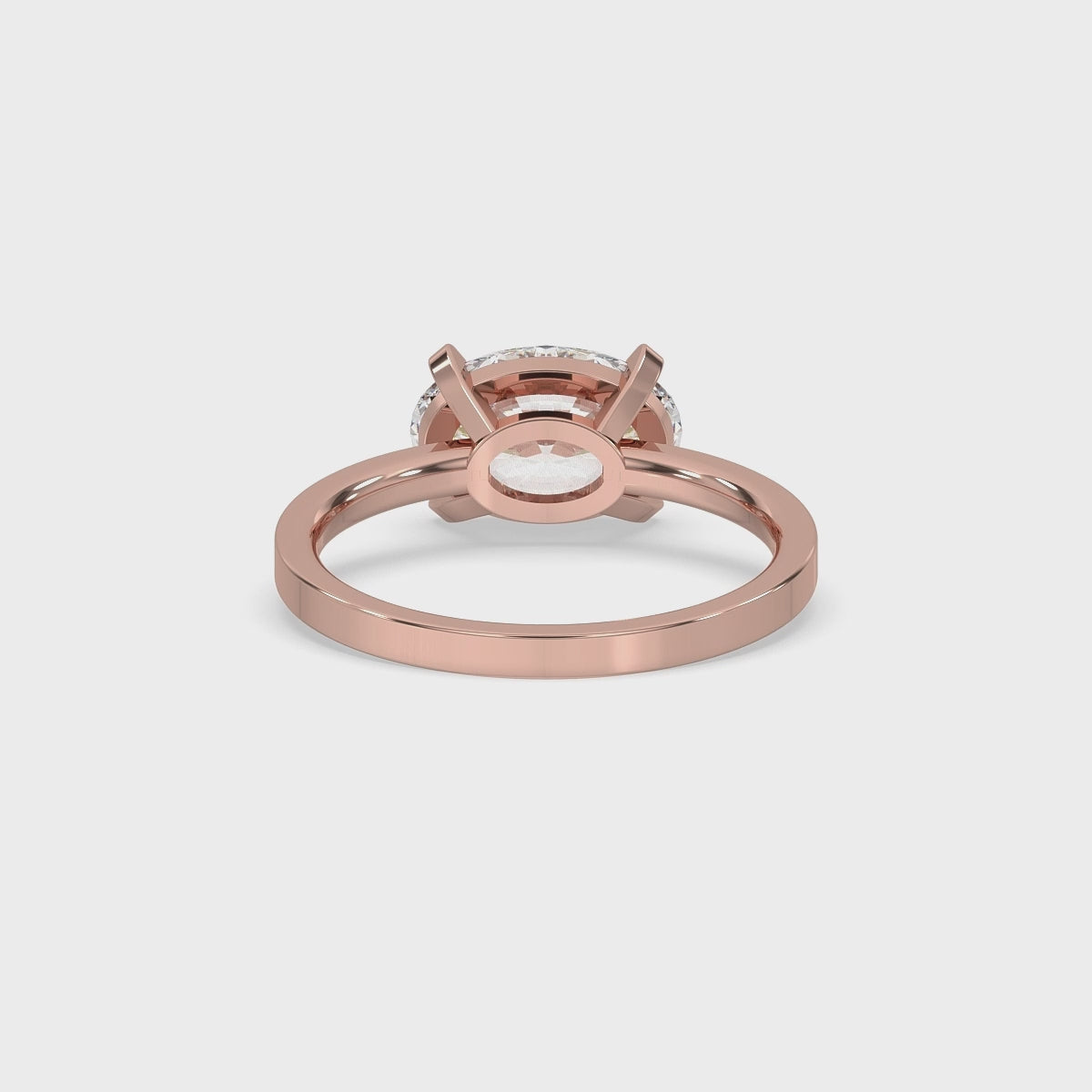 East West Oval Engagement Ring