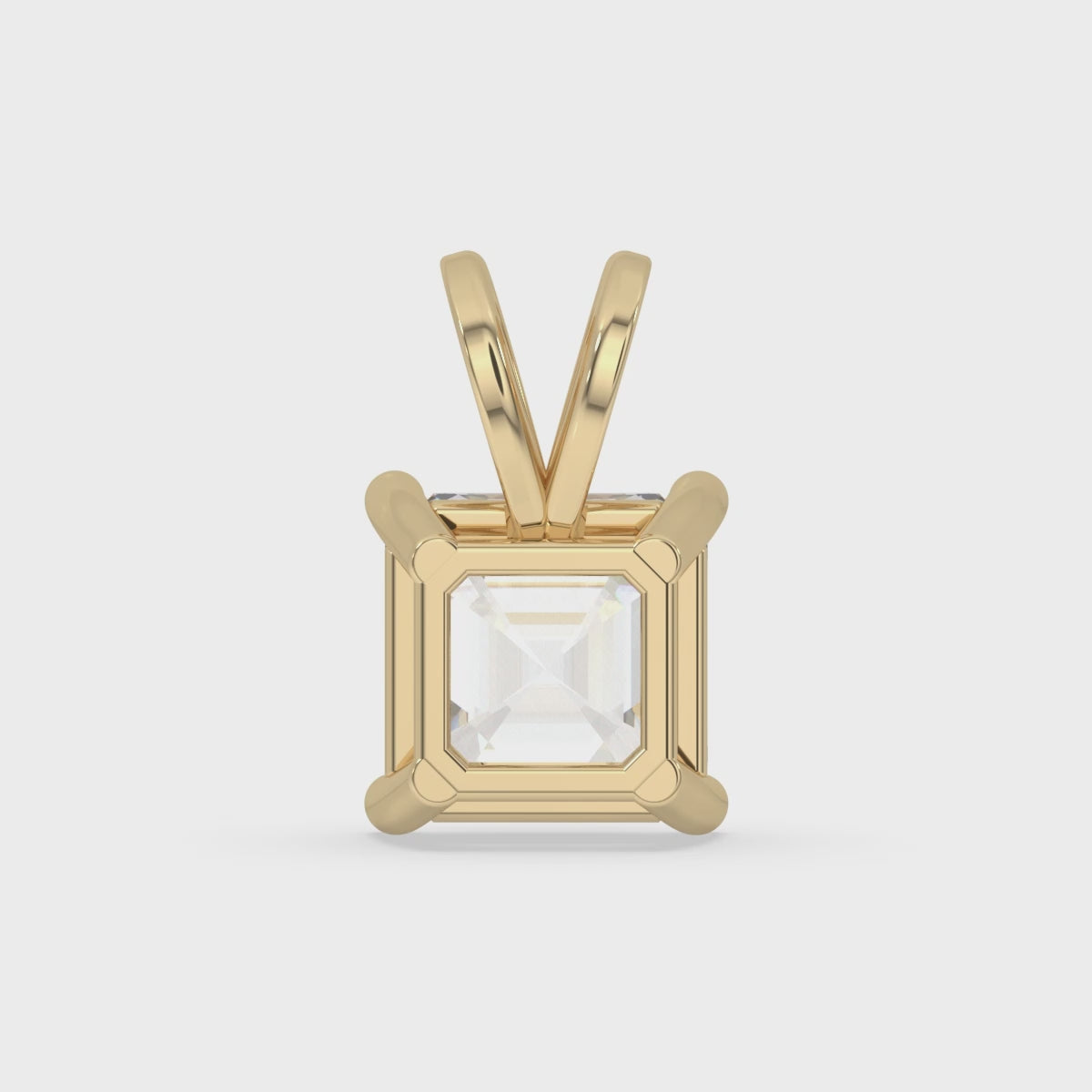 Asscher Cut Solitaire Diamond Pendant