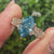 Blue Dutch marquise diamond ring with nature inspired style
