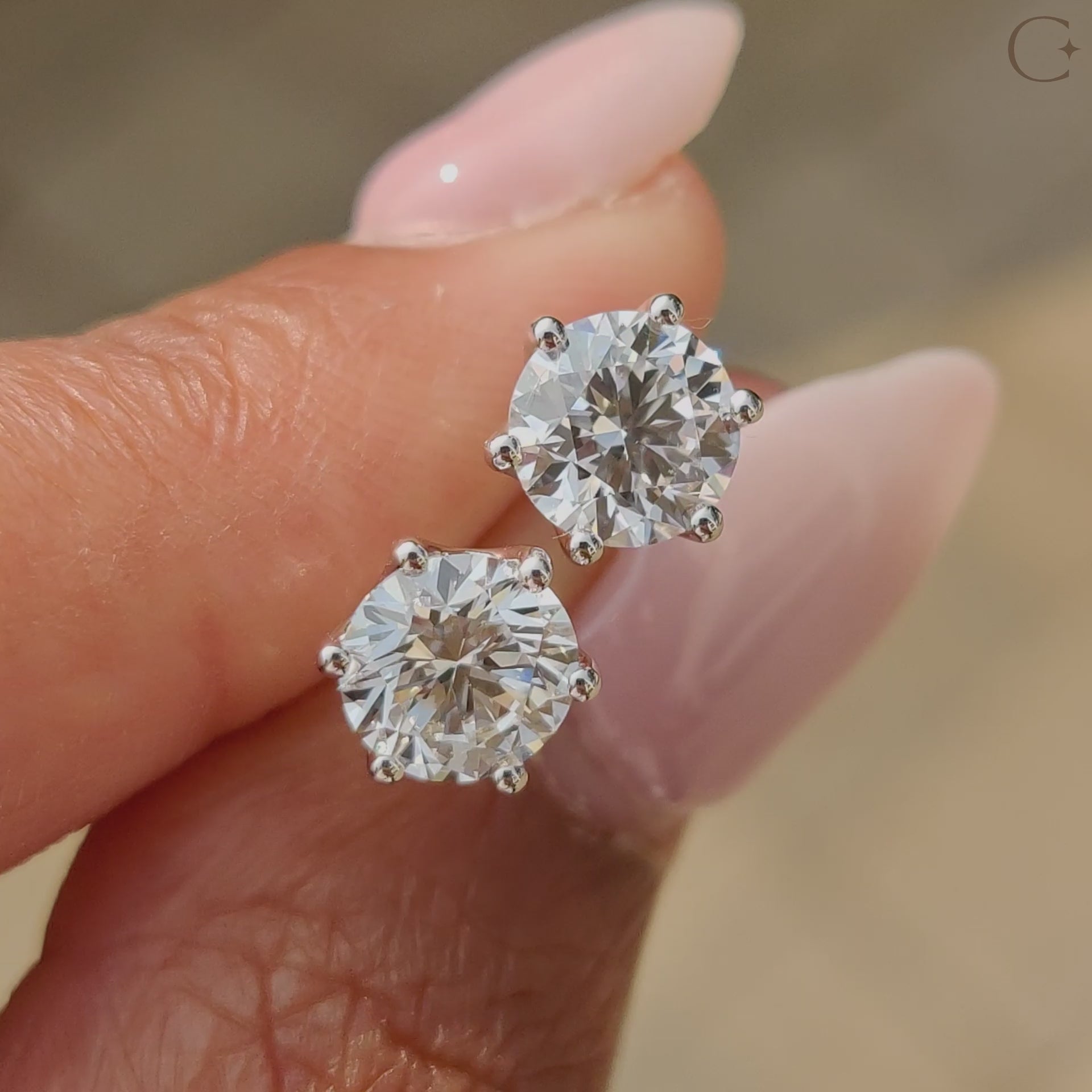 Elegant diamond stud earrings with a classic design.