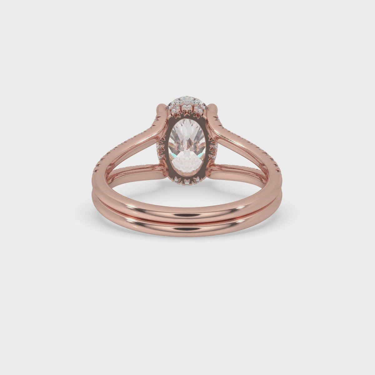 Hidden Halo Oval Engagement Ring