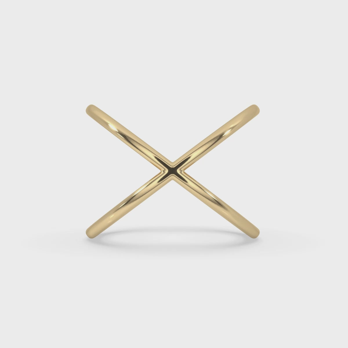 X Shaped Wedding Band In Yellow Gold