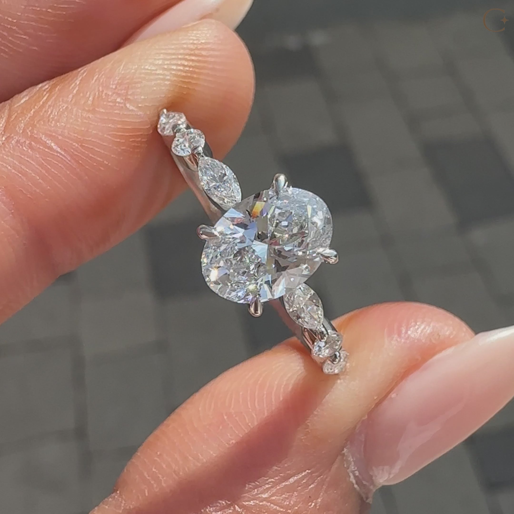 Oval Cut White Gold Ring