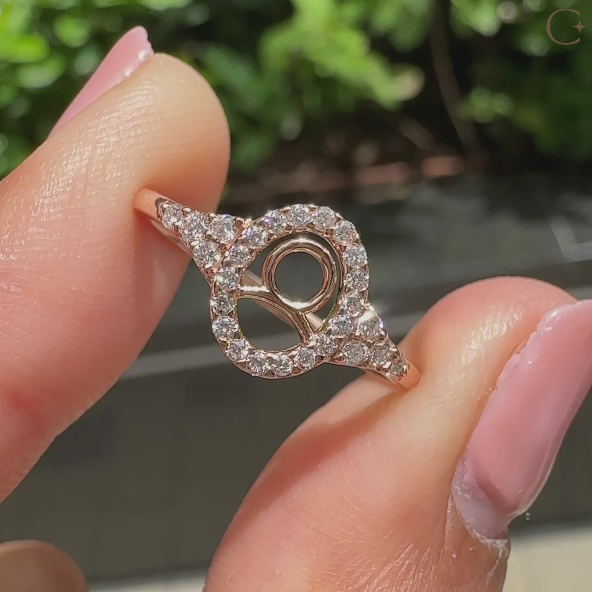 Handmade Taurus engagement ring featuring astrology design and IGI certified diamond.
