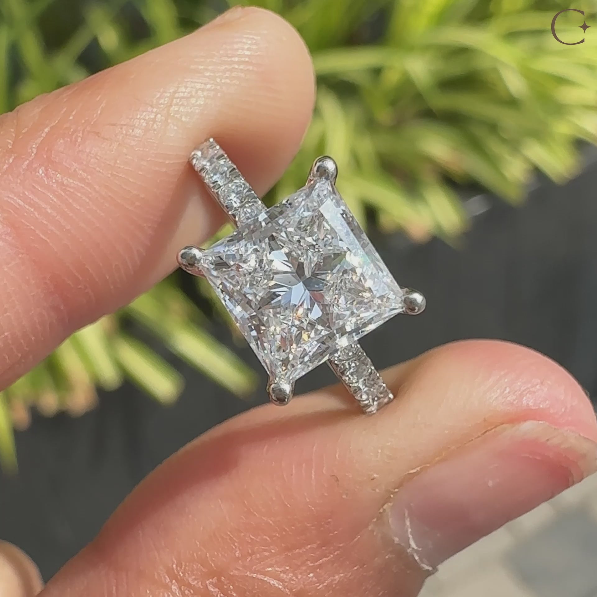 Pave setting ring showcasing brilliant white gold diamonds.
