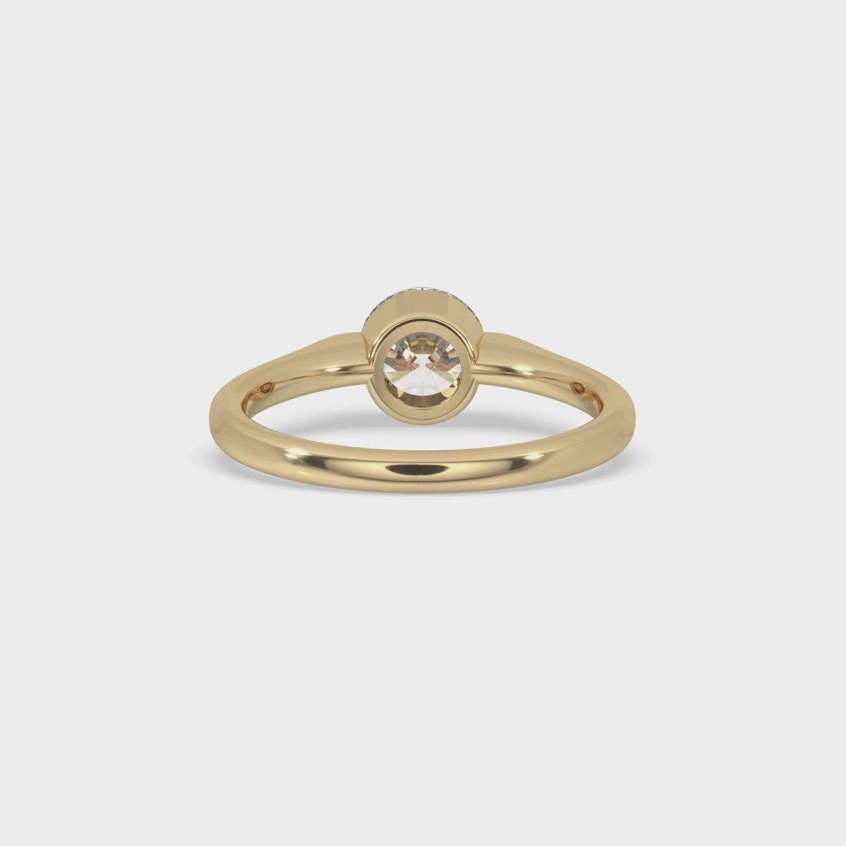 Single Diamond Engagement Ring Round Diamond in Gold Setting