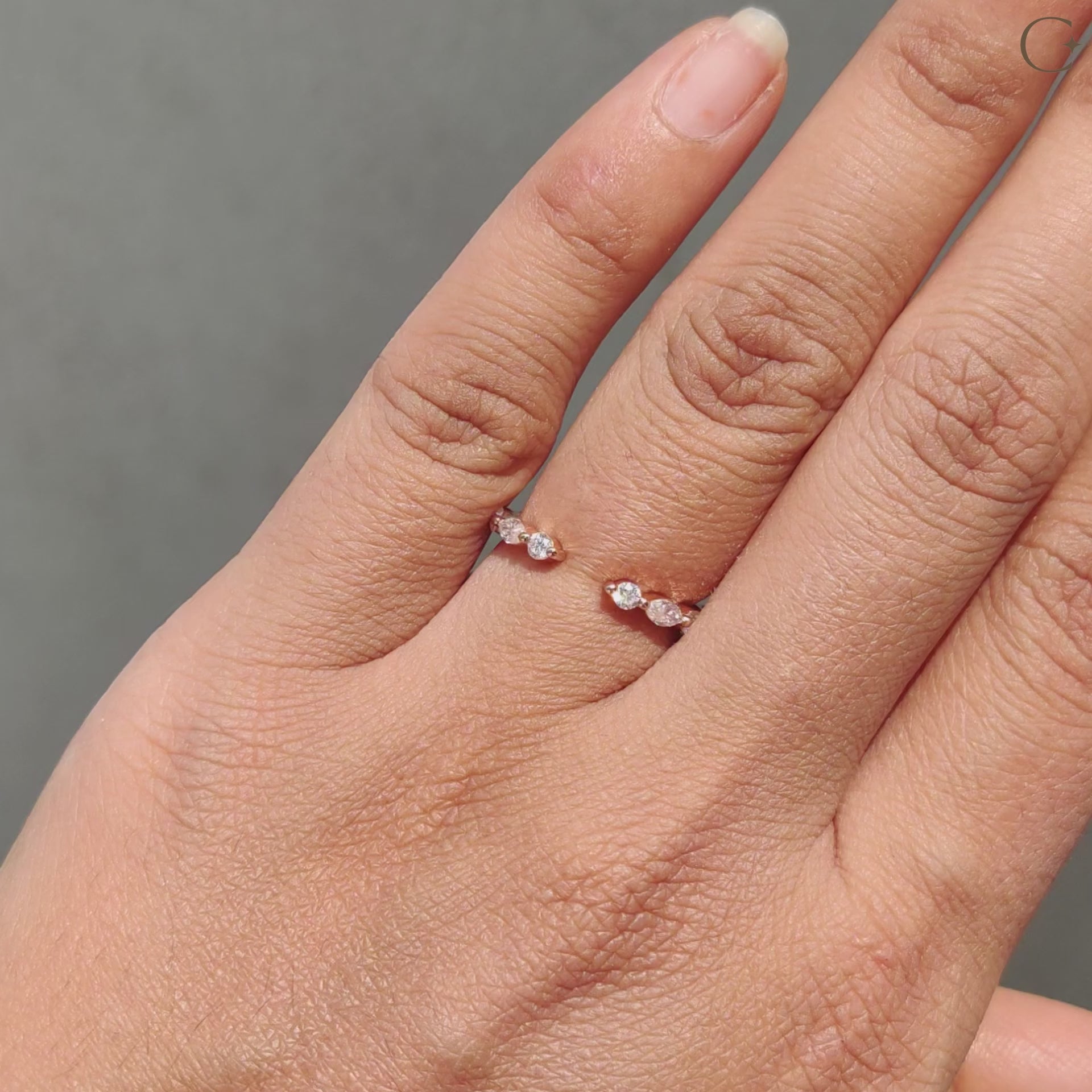 Unique wedding band featuring a round and marquise wedding band with gold proposal band