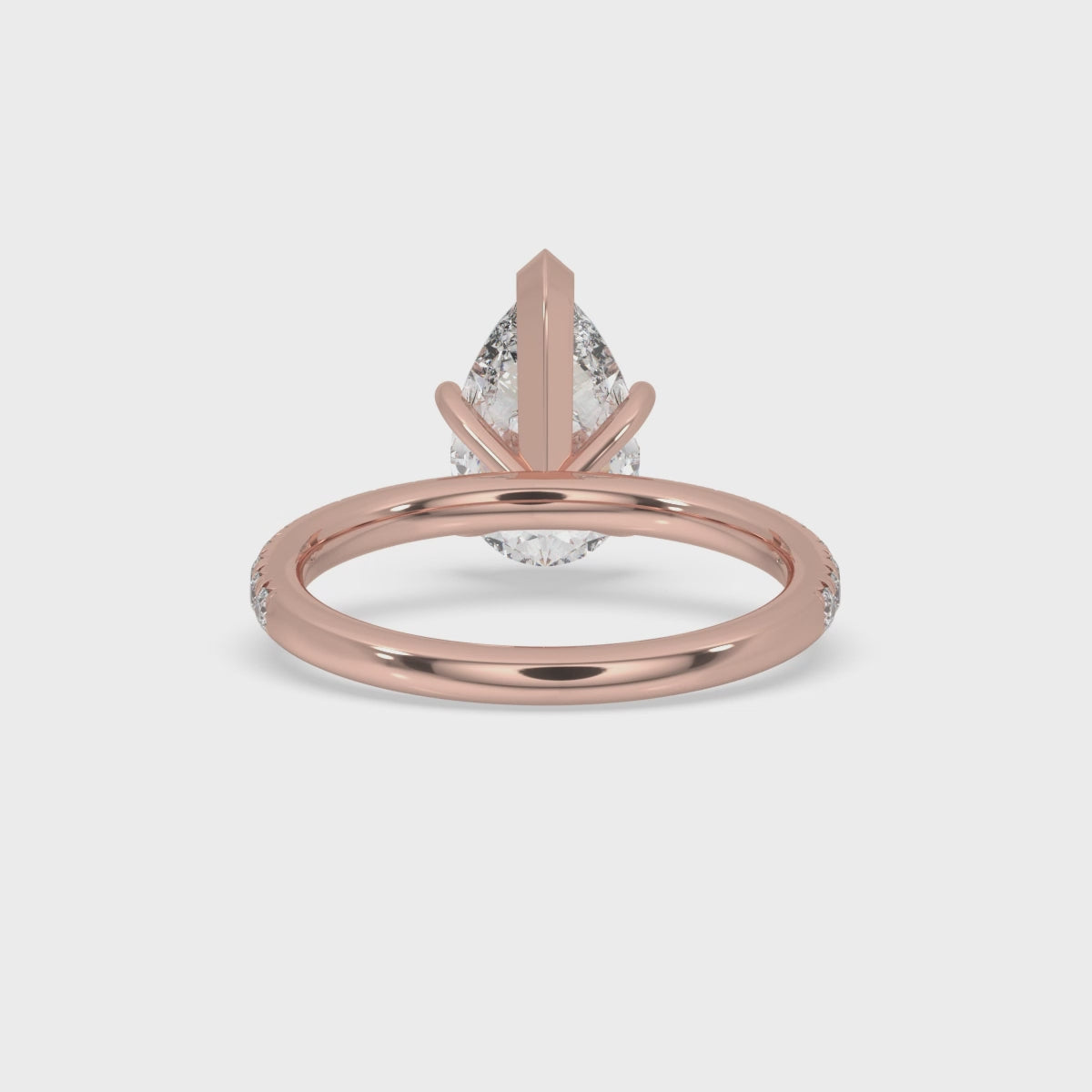 Pear Diamond Pave Band Engagement Ring