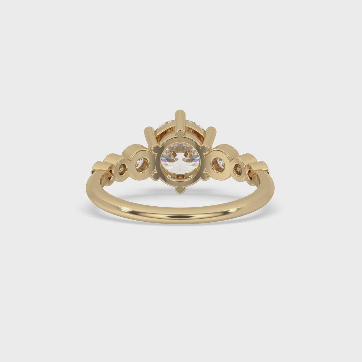 Round Diamond Engagement Ring With 6 Prong Style