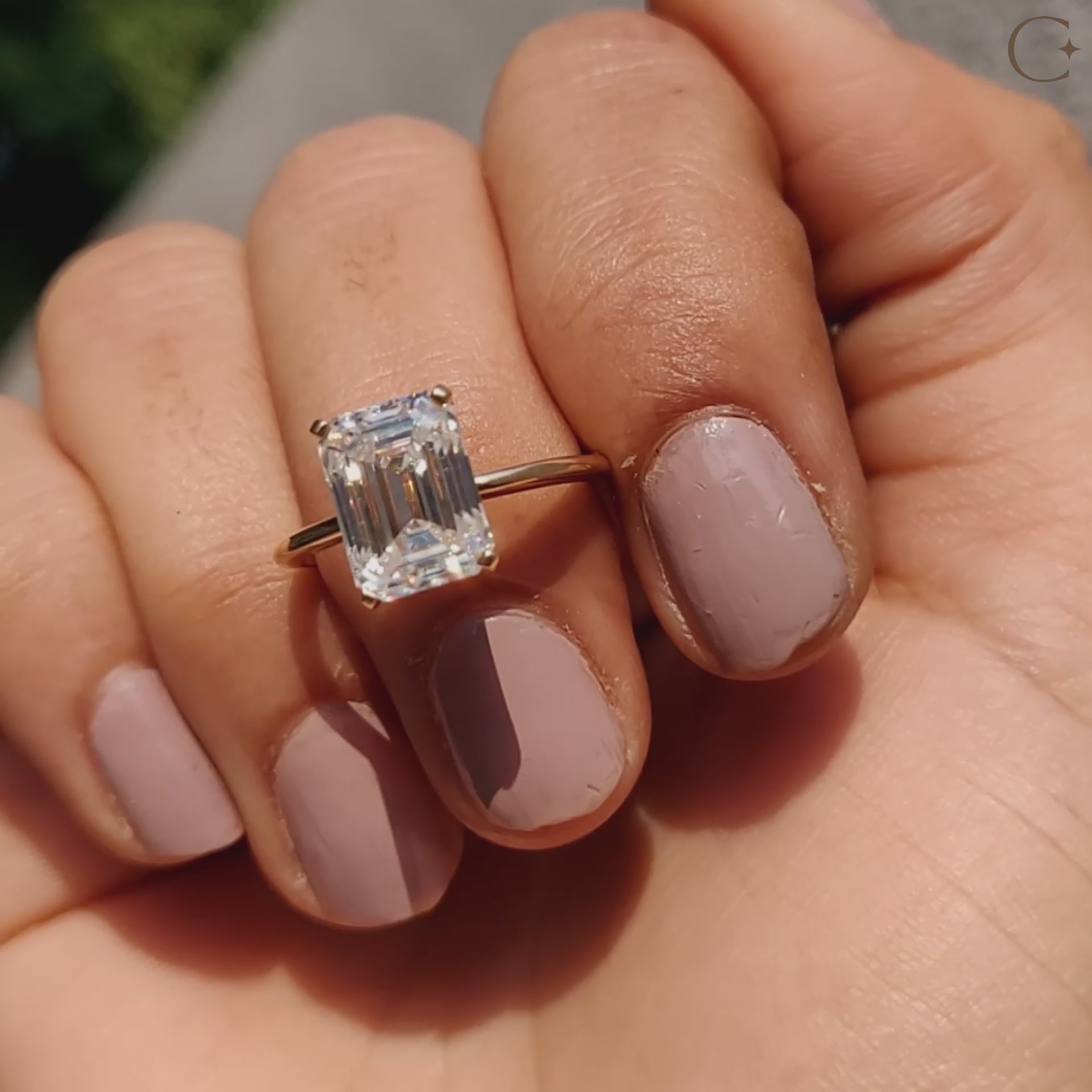 Emerald Cut Solitaire Ring - Yellow Gold