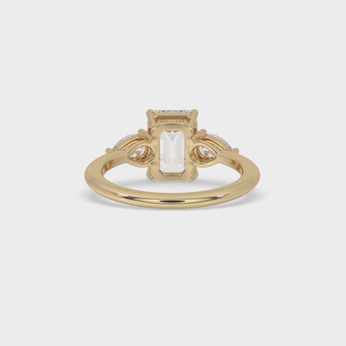 Yellow Gold 3 Stone Diamond Engagement Ring