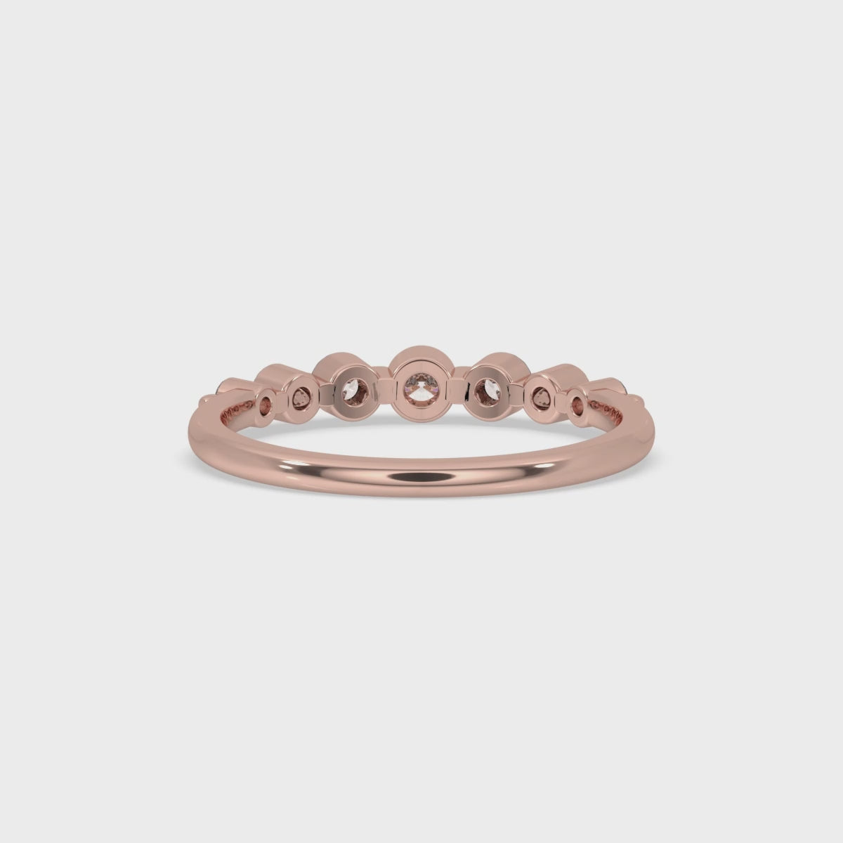 Rose Gold Wedding Band – Round Diamond