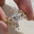 Lab grown diamond ring set with nature inspired details
