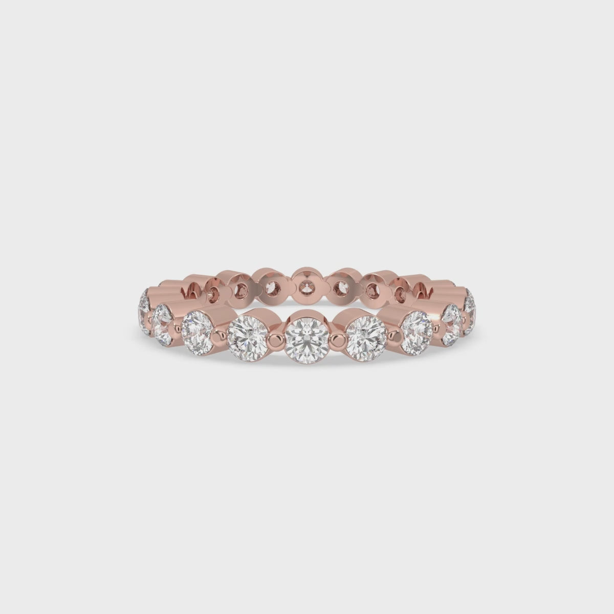 Shared Prong Rose Gold Eternity Band