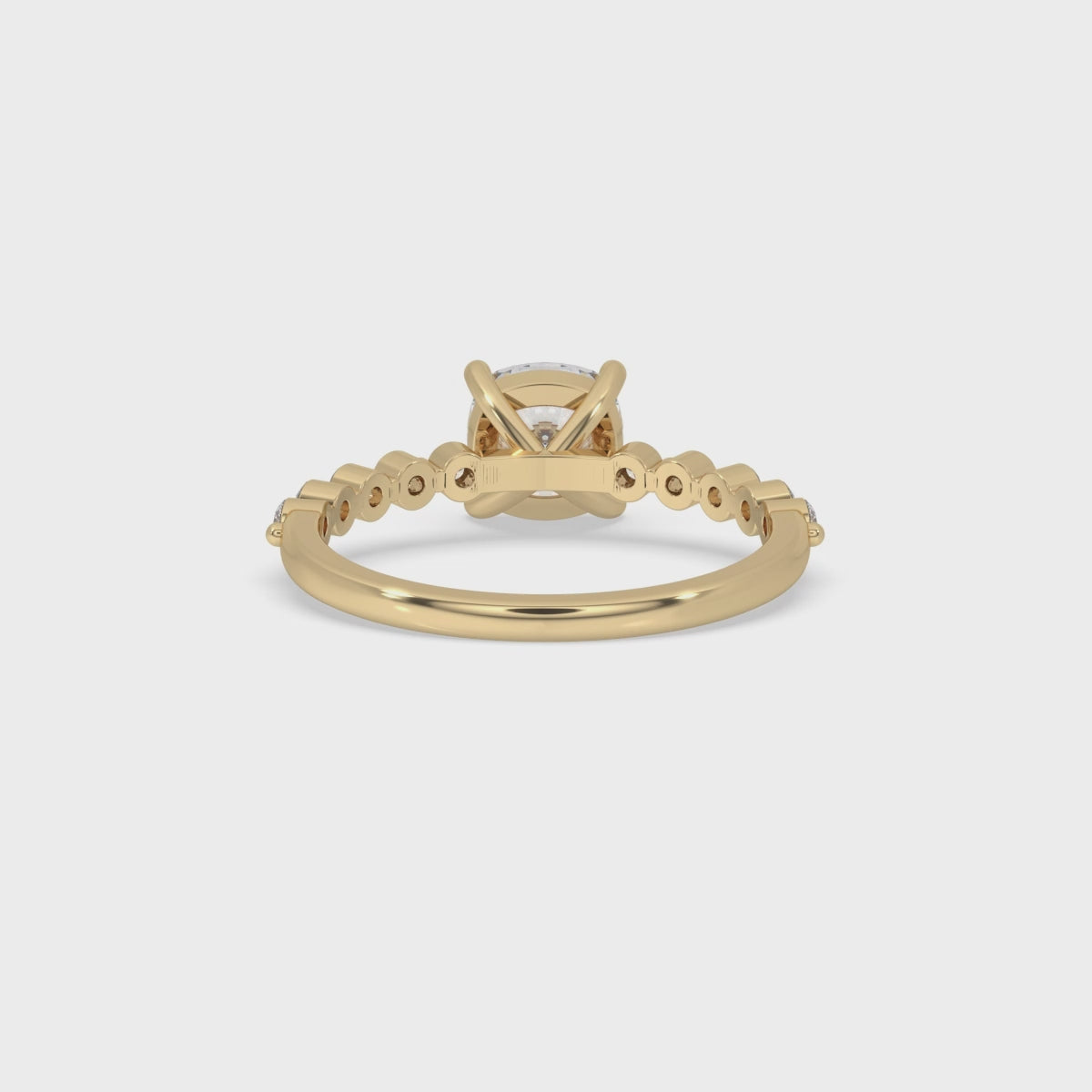 Cushion Diamond Engagement Ring with Pave Setting