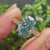 Handmade lab grown oval diamond ring with floral details