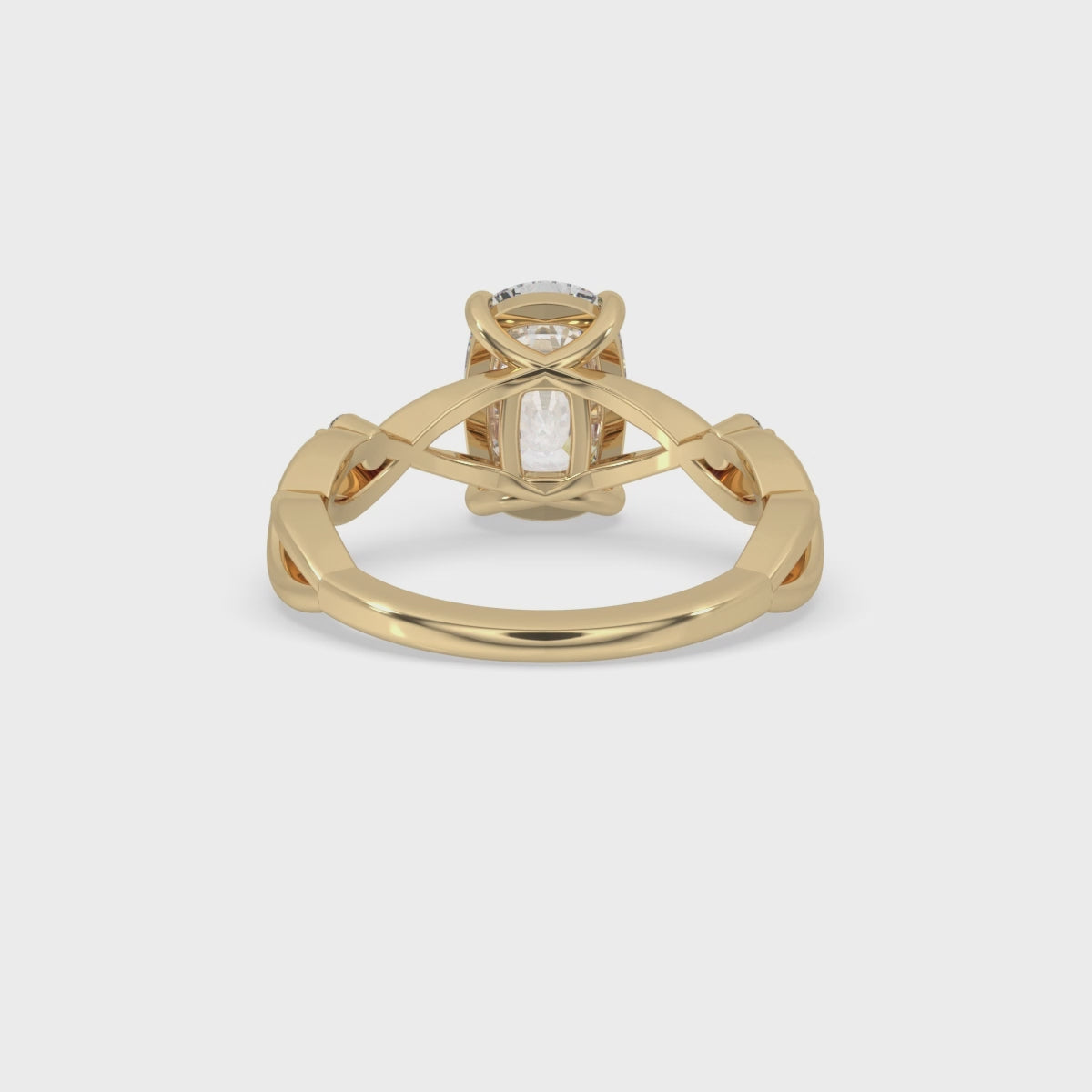Twisted Engagement Ring With Elongated Cushion Diamond